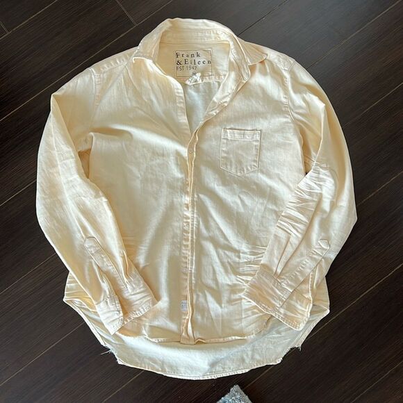 Frank & Eileen Button Up Shirt, Pale Yellow, XS - Picture 3 of 5